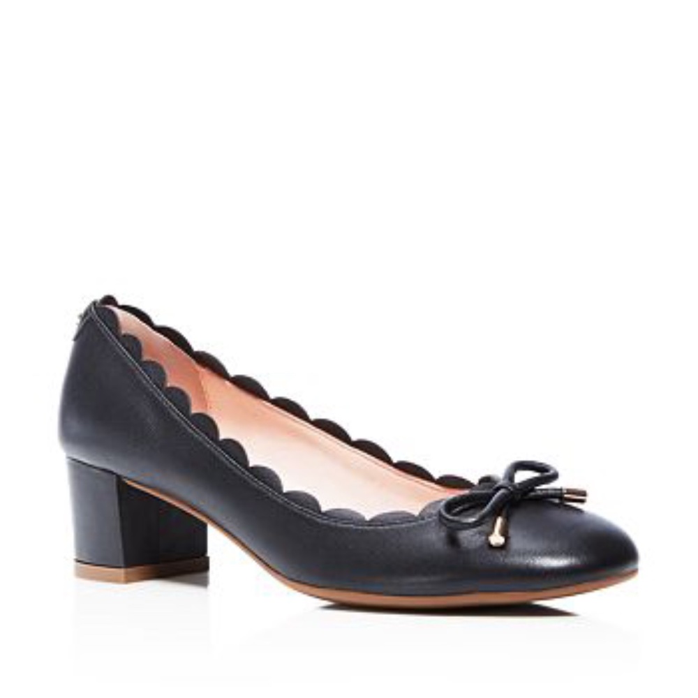 Kate Spade Yasmin Black Scalloped Block Heel